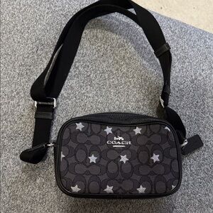 Coach Star Pattern Black and silver crossbody bag